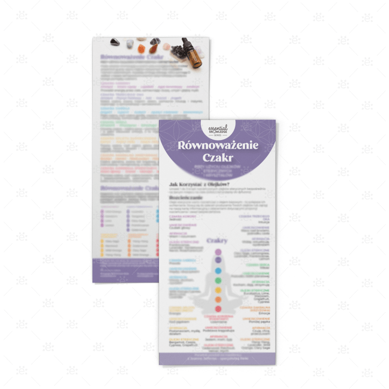 Quick Reference Guide to Balancing Chakras Using Essential Oils rack card (single) - POLISH