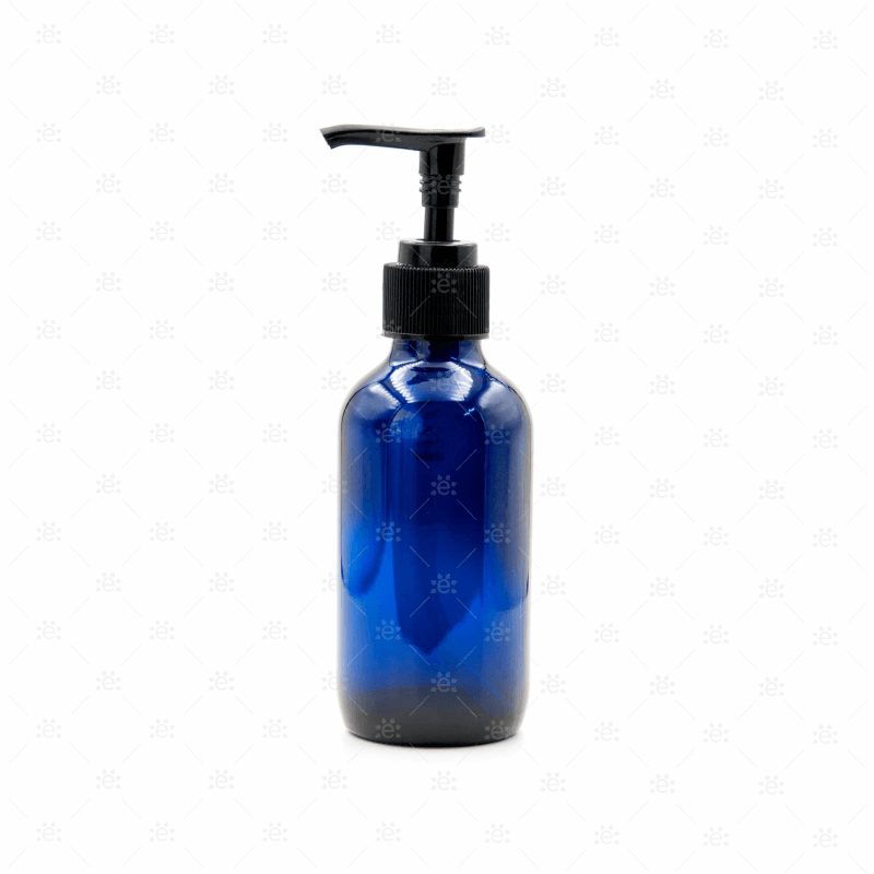 120Ml Blue Glass Pump Dispenser Bottle Lotion