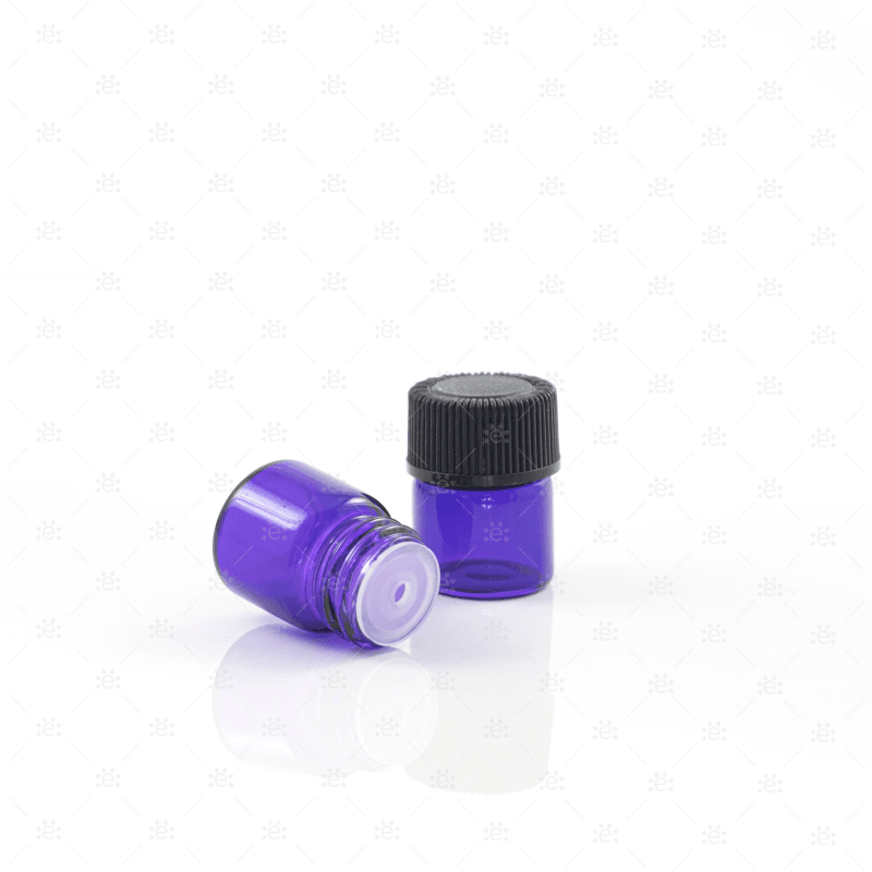1/4 (1Ml) Dram Purple Sample Vial Bottles (24 Pack) Glass Roller Bottle