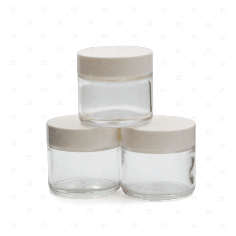 60Ml Glass Jar With White Lid (3Pk) Jars