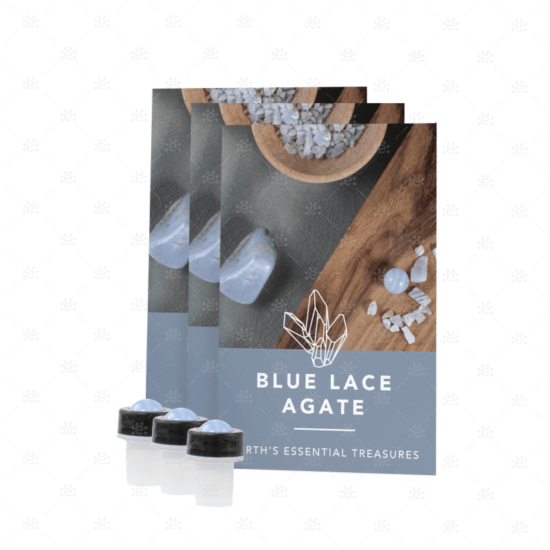 Blue Lace Agate Luxury Gemstone Roller (3 Pack) Accessories & Caps