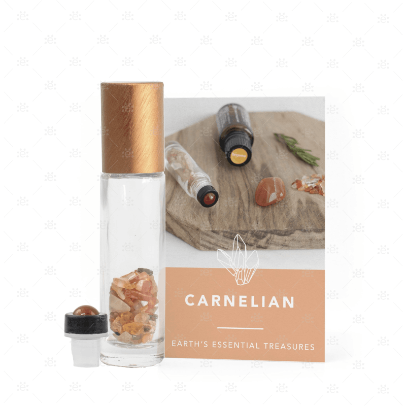 Carnelian Gemstone Roller Bottle Set Glass