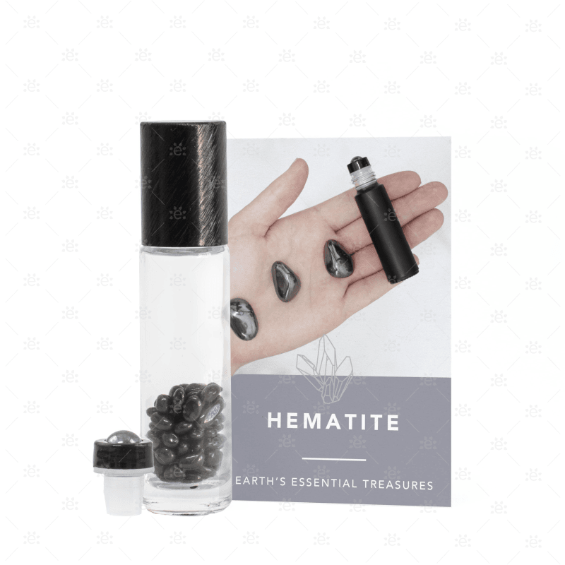 Hematite Gemstone Roller Bottle Set Glass