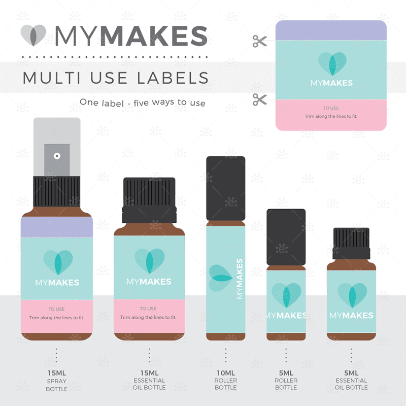 Mymakes:  Aroma Yoga - Label Sheet Labels