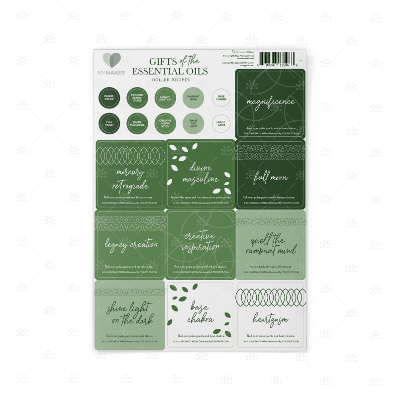 Mymakes:  Gifts Of The Essential Oils - Label Sheet Labels
