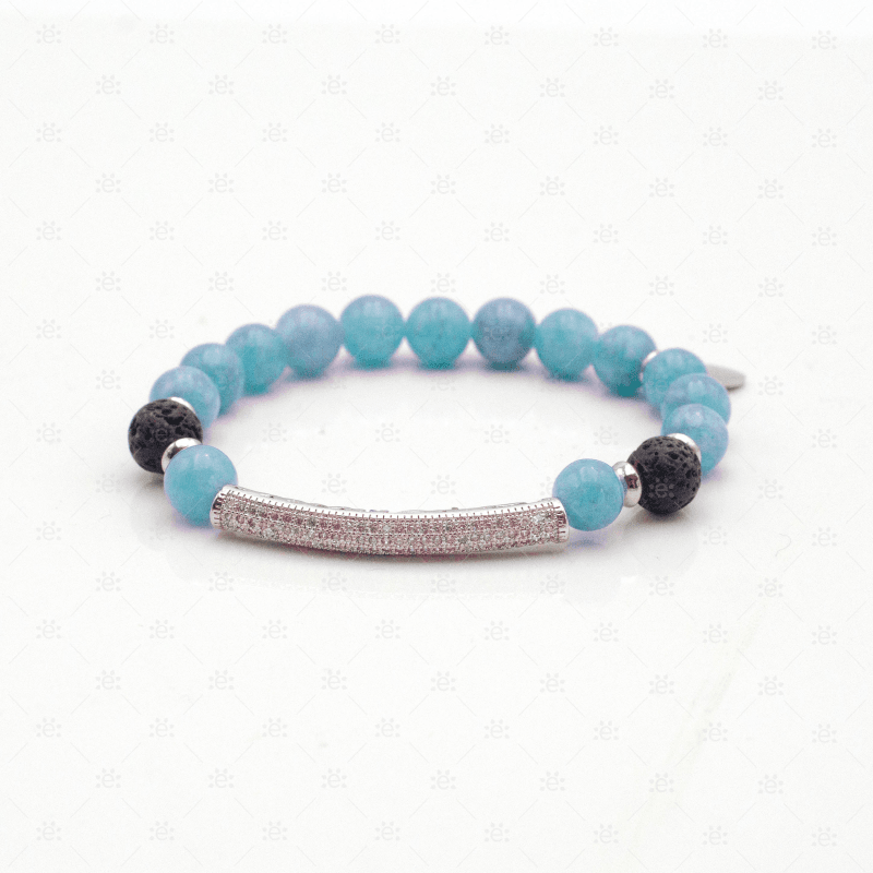 Tessa:  Turquoise Gemstone Lava Diffuser Bracelet Jewellery